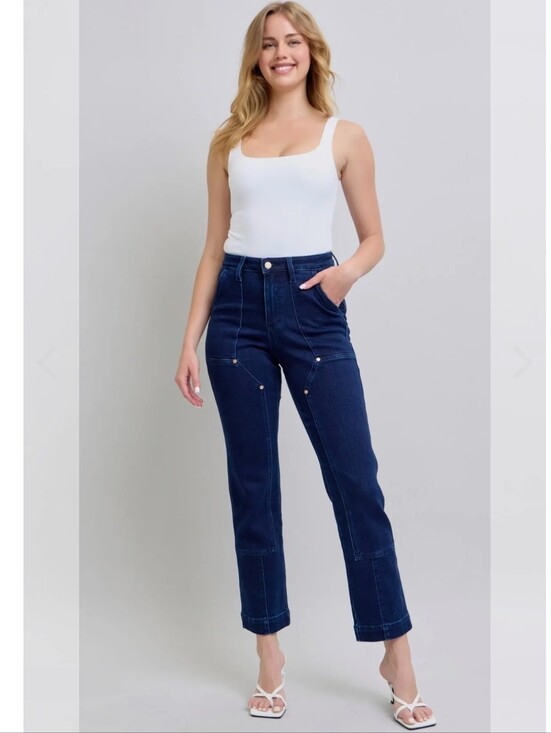 Judy Blue Denim - Judy Blue Horizon High-Rise Work Wear Utility Straight Leg Jeans Size 13/31 NWT